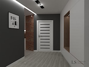 przedpokój - Średni biały brązowy czarny hol / przedpokój, styl nowoczesny - zdjęcie od LS Lempart Studio