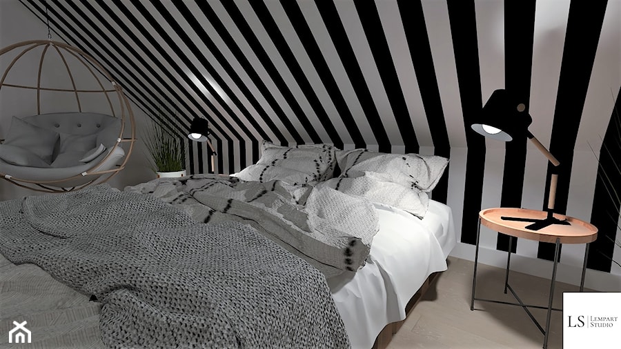 sypialnia na poddaszu - zdjęcie od LS Lempart Studio