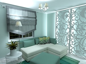 pokój gościnno wypoczynkowy cz 2 - Mały niebieski salon, styl glamour - zdjęcie od LS Lempart Studio