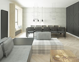 INVENTIO - Duża biała czarna jadalnia w salonie, styl nowoczesny - zdjęcie od Instal Projekt - Homebook