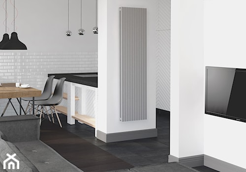 ASAP - Średni biały salon z kuchnią z jadalnią, styl skandynawski - zdjęcie od Instal Projekt