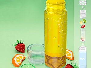 Butelka z pojemnikiem na owoce/lód Froot Infusing Bottle Mustard (ananas) - zdjęcie od Red Donkey