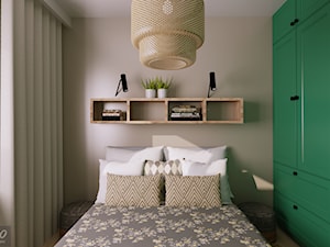 LATO - Mała szara sypialnia - zdjęcie od m-studio Projektowanie wnętrz