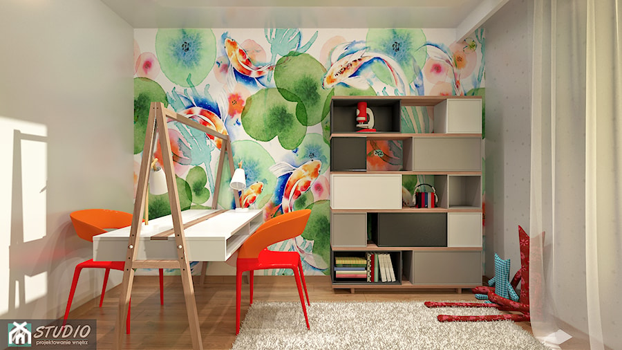 WESOŁO MI - Średni szary pokój dziecka dla dziecka dla chłopca dla dziewczynki - zdjęcie od m-studio Projektowanie wnętrz