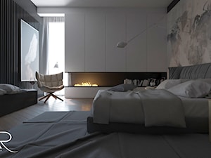 Średnia czarna sypialnia, styl minimalistyczny - zdjęcie od Małgorzata Rosińska