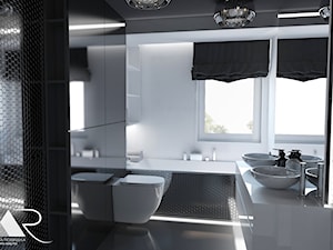ŁAZIENKA - Średnia z dwoma umywalkami łazienka z oknem, styl glamour - zdjęcie od Małgorzata Rosińska