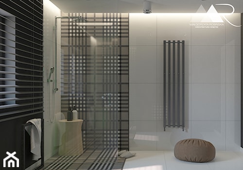 Projekt Łazienki - Średnia z punktowym oświetleniem łazienka z oknem, styl nowoczesny - zdjęcie od Małgorzata Rosińska