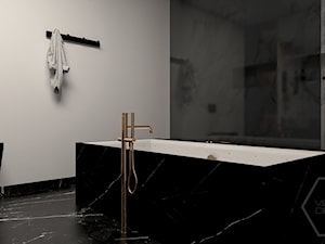 WOOD SYMPHONY - Średnia na poddaszu bez okna łazienka, styl nowoczesny - zdjęcie od VEYAZDESIGN