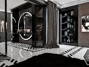 GEOMETRIC ELEGANCE - Mały czarny salon, styl glamour - zdjęcie od VEYAZDESIGN