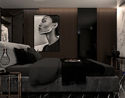 WOOD SYMPHONY - Średnia brązowa sypialnia z garderobą, styl nowoczesny - zdjęcie od VEYAZDESIGN - Homebook