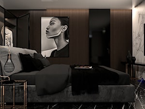 WOOD SYMPHONY - Średnia brązowa sypialnia z garderobą, styl nowoczesny - zdjęcie od VEYAZDESIGN