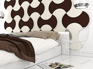 Pomysł na ścianę, aranżacja ściany, sypialnia, Fluffo panele ścienne 3D - zdjęcie od Fluffo