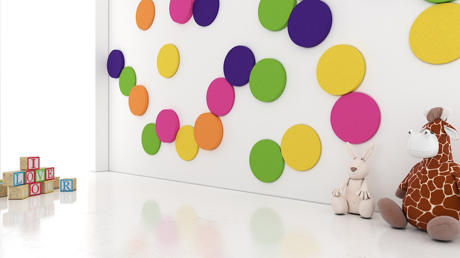 Pomysł na ścianę, aranżacja ściany, pokój dziecka, pokój niemowlaka, Fluffo panele ścienne 3D - zdjęcie od Fluffo - Homebook