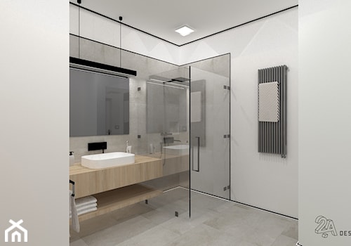 Beton i Drewno - Średnia bez okna łazienka, styl nowoczesny - zdjęcie od 2A DESIGN