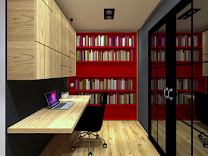 Dla Miłośników Sztuki POP-ART - Małe z zabudowanym biurkiem czarne szare biuro, styl nowoczesny - zdjęcie od 2A DESIGN