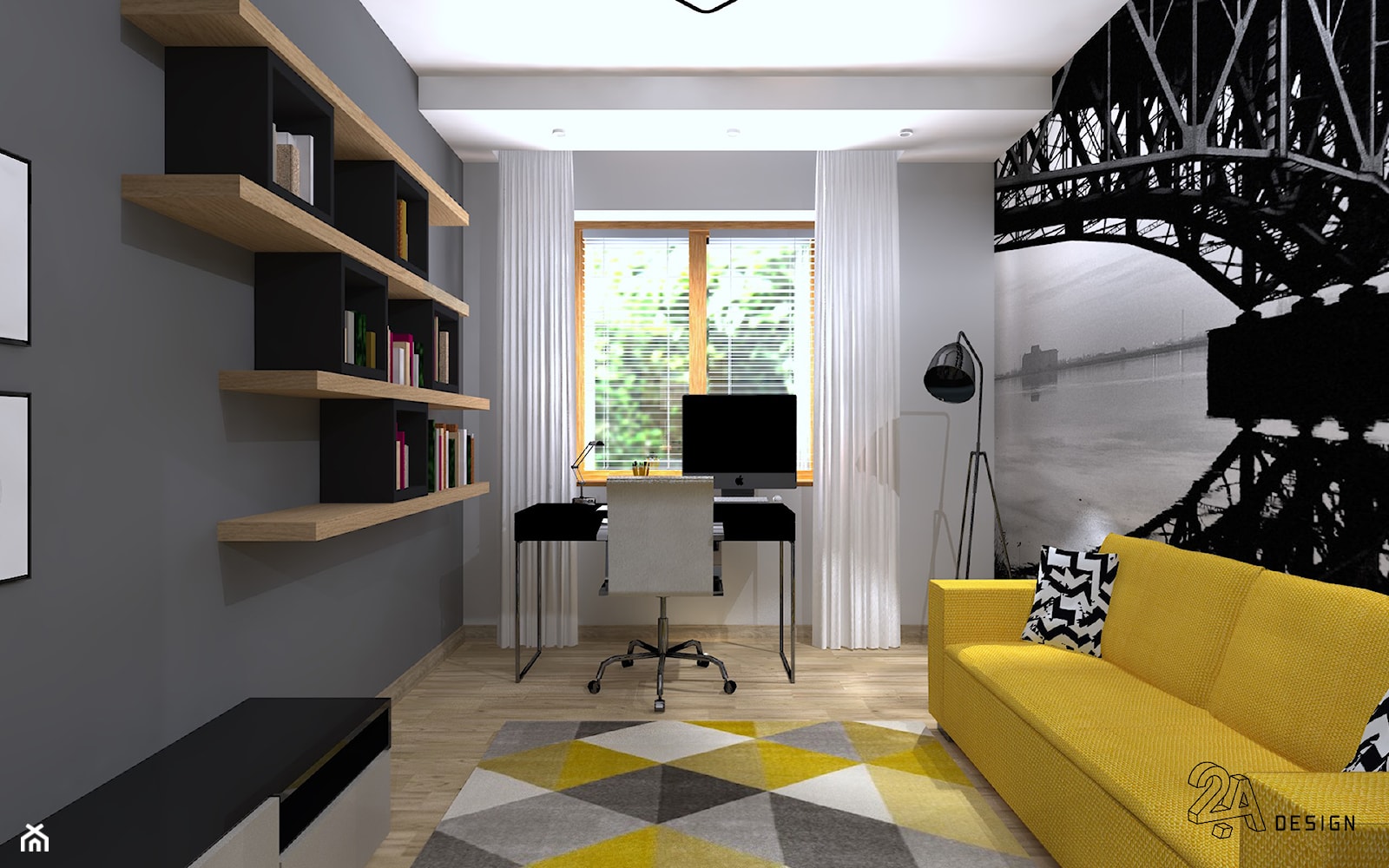 W Klimacie Greenery - Biuro, styl nowoczesny - zdjęcie od 2A DESIGN - Homebook