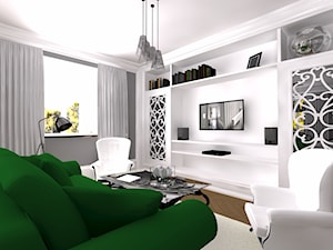 Domowe Zacisze - Mały biały szary salon, styl tradycyjny - zdjęcie od 2A DESIGN
