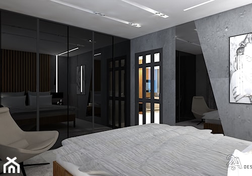 Naturalnie i Nowocześnie - Średnia czarna sypialnia, styl nowoczesny - zdjęcie od 2A DESIGN