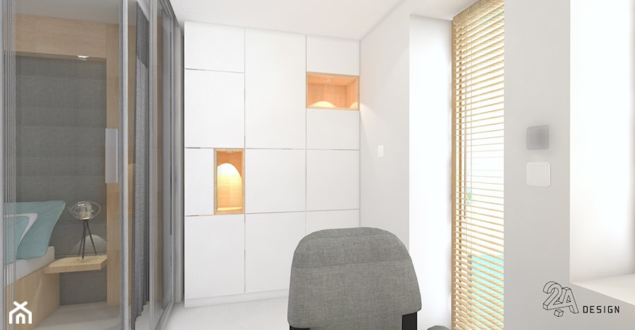 Pastelowy Raj - Małe białe biuro, styl nowoczesny - zdjęcie od 2A DESIGN