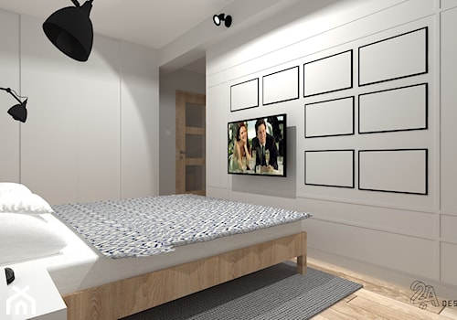 Na Niebiesko - Średnia szara sypialnia, styl nowoczesny - zdjęcie od 2A DESIGN