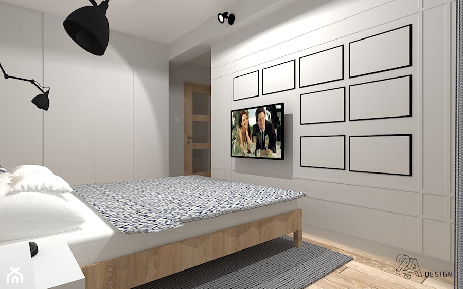 Na Niebiesko - Średnia szara sypialnia, styl nowoczesny - zdjęcie od 2A DESIGN