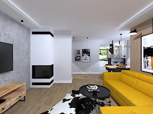 Salon z żółtą kanapą - zdjęcie od 2A DESIGN