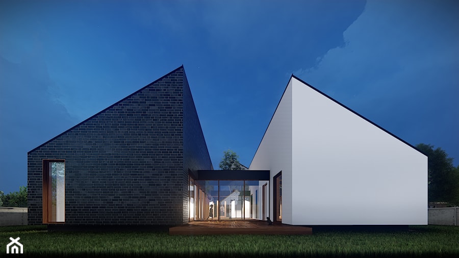 Dom przecięt(n)y - Parterowe nowoczesne domy willowe murowane z jednospadowym dachem - zdjęcie od PSC Architektura