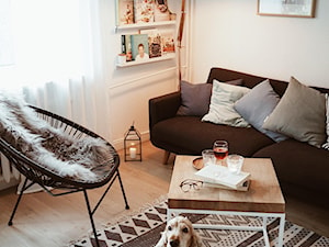 Mały biały salon, styl skandynawski - zdjęcie od domsli22