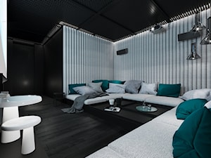 Apartament Subtrakt - Mały czarny salon, styl minimalistyczny - zdjęcie od KANDO ARCHITECTS
