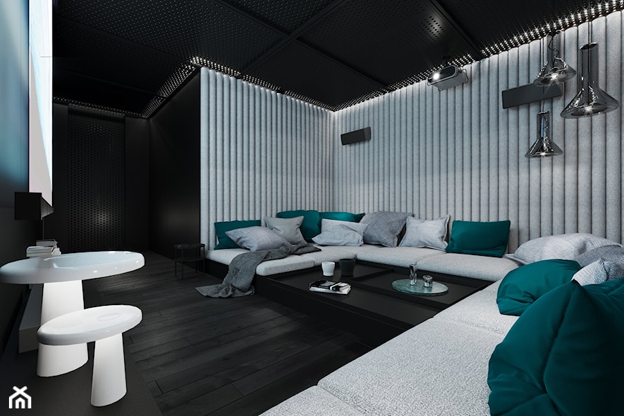 Apartament Subtrakt - Mały czarny salon, styl minimalistyczny - zdjęcie od KANDO ARCHITECTS