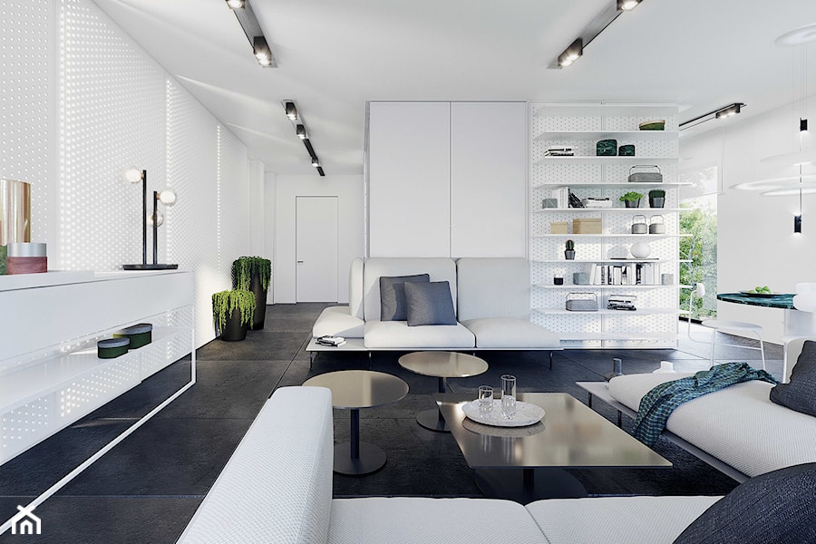Apartament Subtrakt - Duży biały salon, styl minimalistyczny - zdjęcie od KANDO ARCHITECTS