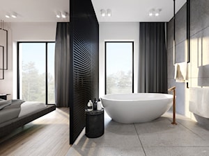 Apartament Cuprum - Mała łazienka z oknem, styl nowoczesny - zdjęcie od KANDO ARCHITECTS