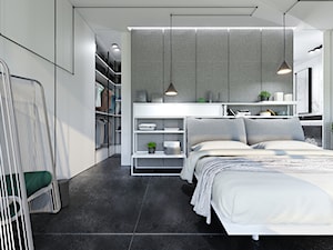 Apartament Subtrakt - Średnia szara sypialnia, styl minimalistyczny - zdjęcie od KANDO ARCHITECTS