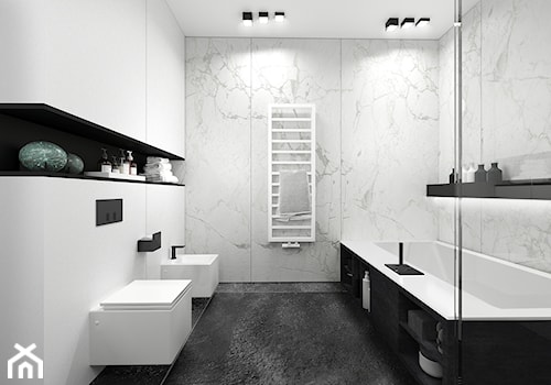 Apartament Subtrakt - Średnia na poddaszu bez okna łazienka, styl minimalistyczny - zdjęcie od KANDO ARCHITECTS