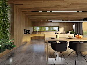 Dom dębem otulony - Duża jadalnia w salonie w kuchni, styl nowoczesny - zdjęcie od KANDO ARCHITECTS