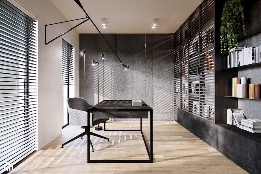 Apartament Cuprum - Średnie szare biuro, styl nowoczesny - zdjęcie od KANDO ARCHITECTS