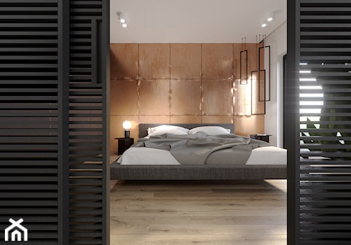 Apartament Cuprum - Duża biała sypialnia, styl nowoczesny - zdjęcie od KANDO ARCHITECTS