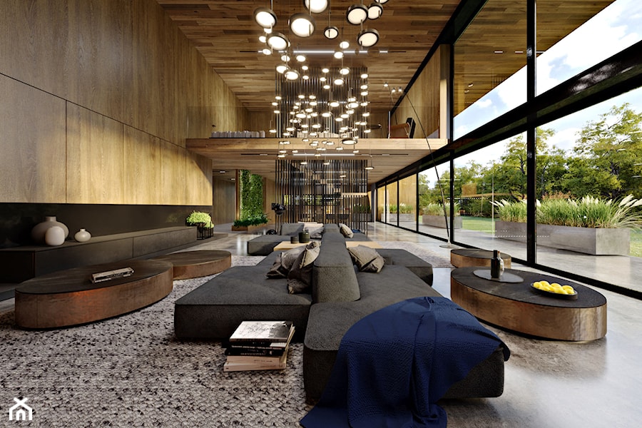 Dom dębem otulony - Duży salon, styl nowoczesny - zdjęcie od KANDO ARCHITECTS