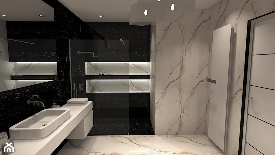 Przestronna toaleta w męskim apartamencie - zdjęcie od concept-studio adrianna sztuk