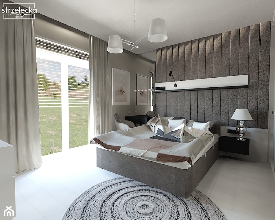 Przytulna sypialnia w beżach i brązach - Sypialnia, styl tradycyjny - zdjęcie od Strzelecka Design