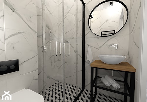Toaleta - mała jak chusteczka - Średnia bez okna z punktowym oświetleniem łazienka, styl glamour - zdjęcie od Strzelecka Design