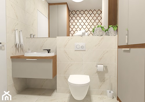 Elegancka łazienka - Mała na poddaszu bez okna łazienka, styl tradycyjny - zdjęcie od Strzelecka Design