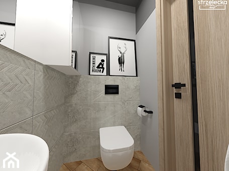 Aranżacje wnętrz - Łazienka: Toaleta w ciemnych odcieniach - Łazienka, styl nowoczesny - Strzelecka Design. Przeglądaj, dodawaj i zapisuj najlepsze zdjęcia, pomysły i inspiracje designerskie. W bazie mamy już prawie milion fotografii!