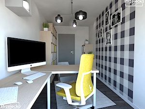 Domowe biuro - Średnie z zabudowanym biurkiem szare biuro, styl nowoczesny - zdjęcie od Strzelecka Design