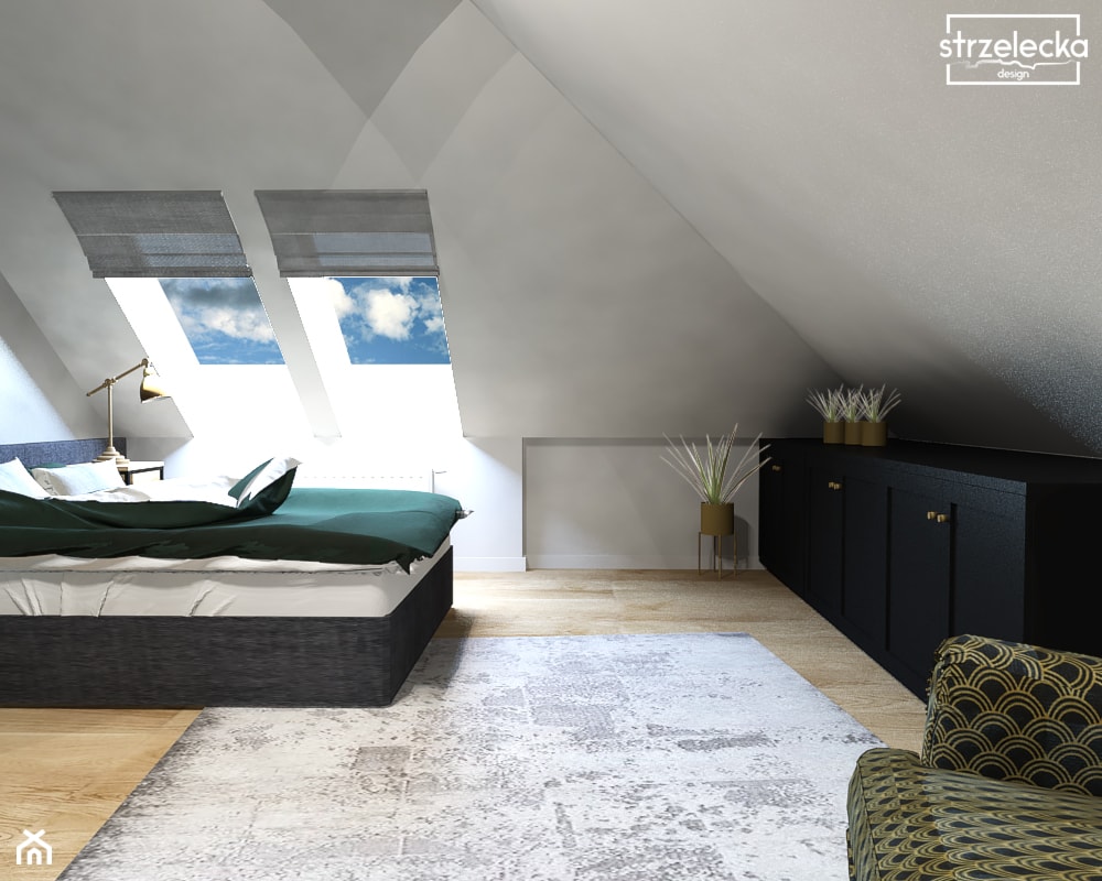 Sypialnia w "niebiańskim" klimacie - Sypialnia, styl nowoczesny - zdjęcie od Strzelecka Design - Homebook
