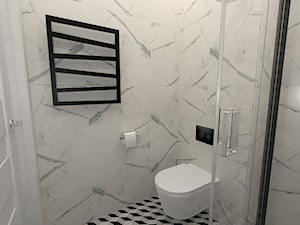 Toaleta - mała jak chusteczka - Mała bez okna łazienka, styl glamour - zdjęcie od Strzelecka Design