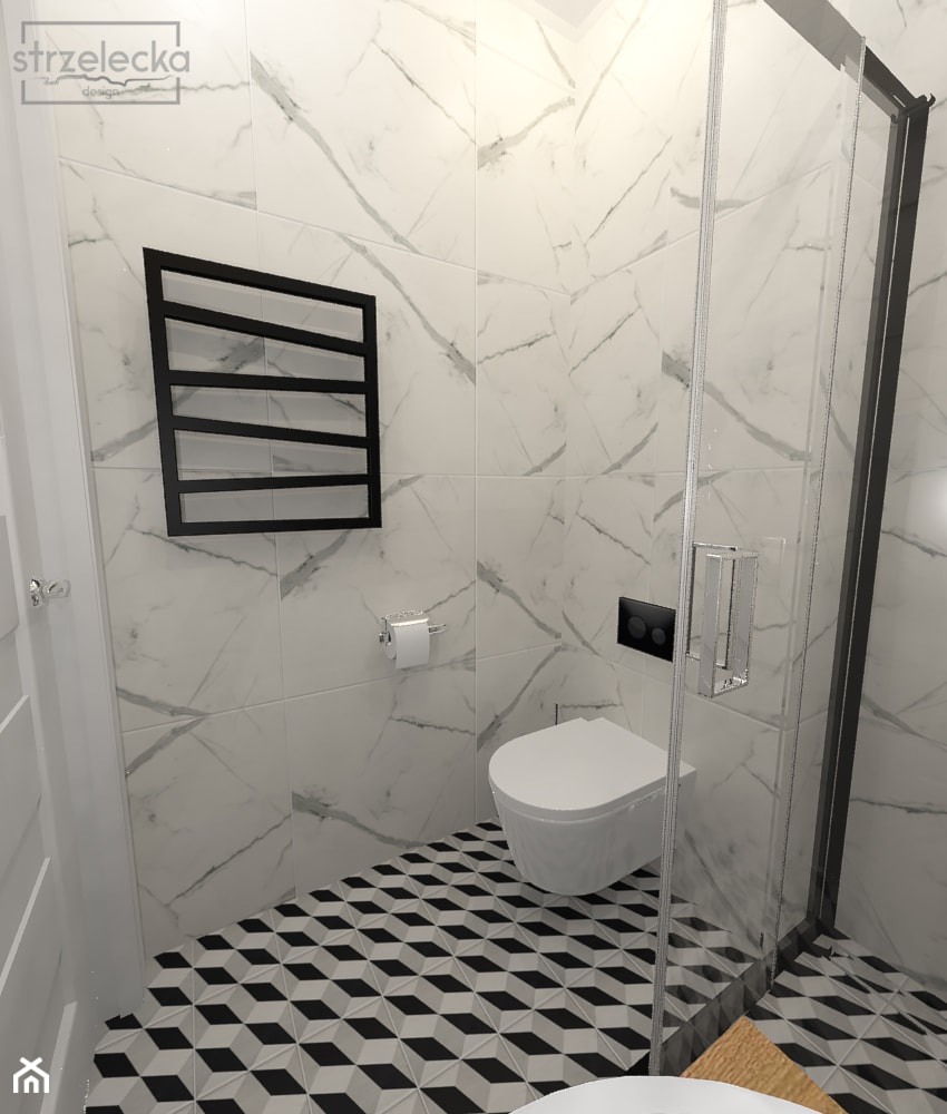 Toaleta - mała jak chusteczka - Mała bez okna łazienka, styl glamour - zdjęcie od Strzelecka Design - Homebook