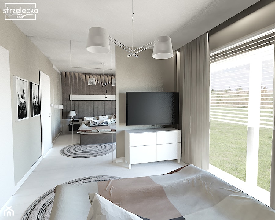 Przytulna sypialnia w beżach i brązach - Sypialnia, styl tradycyjny - zdjęcie od Strzelecka Design