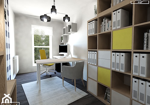 Domowe biuro - Średnie szare biuro, styl nowoczesny - zdjęcie od Strzelecka Design