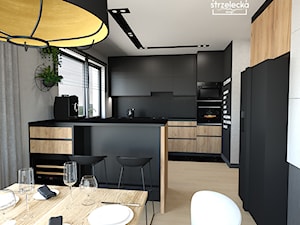 Parter domu w industrialno-loftowym wykończeniu - Kuchnia, styl industrialny - zdjęcie od Strzelecka Design